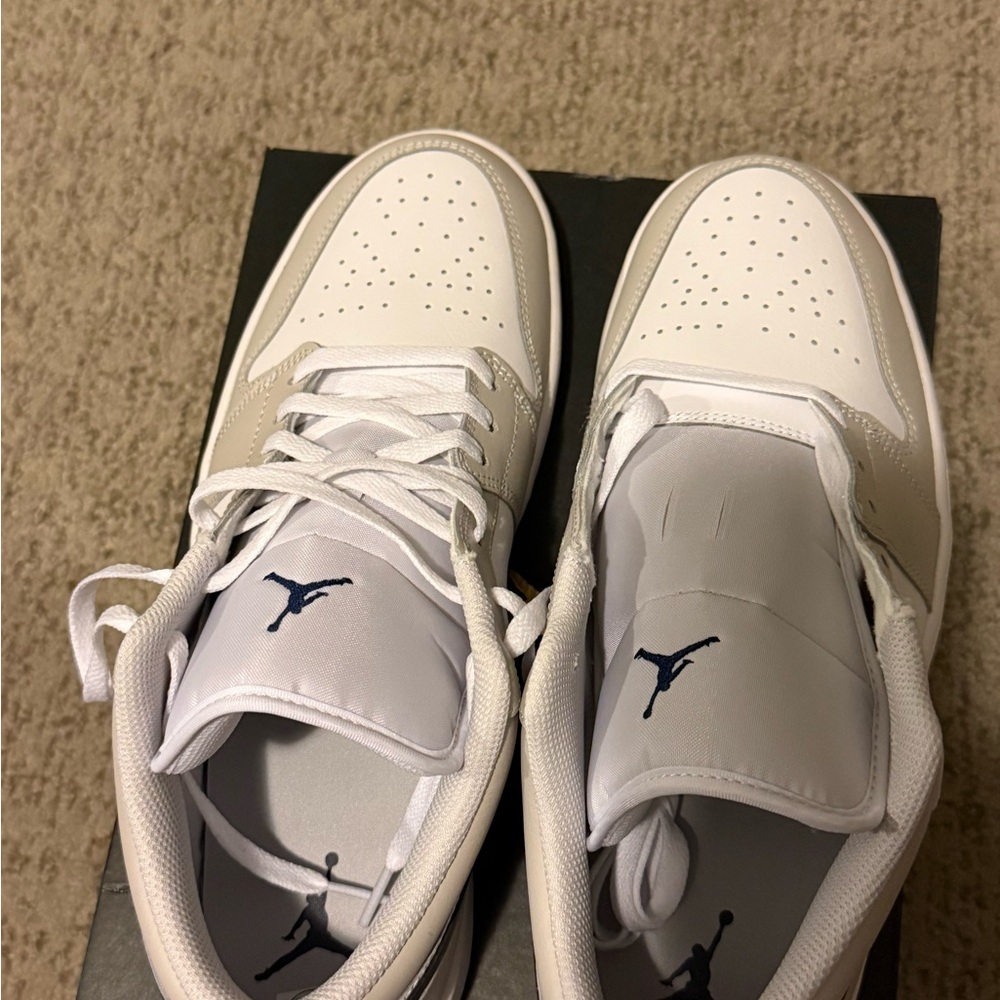 Jordan 1 low White, Grey, Navy Blue- New Never Worn - Picture 3 of 5